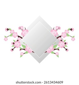 Sakura Cherry Blossom Branch Vector Illustration
