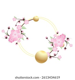 Sakura Cherry Blossom Branch Vector Illustration