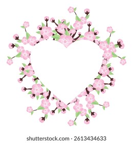 Sakura Cherry Blossom Branch Vector Illustration