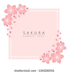 Sakura Cherry Blossom Japanese Theme Background, vector illustration, design for invitation, fabric, packaging, postcard, greeting cards