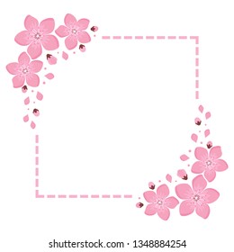 Sakura Cherry Blossom Japanese Theme Background, vector illustration, design for invitation