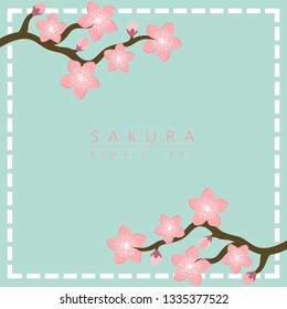 Sakura Cherry Blossom Pattern  japanese background, vector illustration, design for invitation, fabric, packaging, postcard, greeting cards