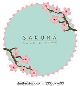 Sakura Cherry Blossom Muster, japanischer Hintergrund, Vektorillustration Illustration, Design für Einladung, Stoff, Verpackung, Postkarte, Grußkarten