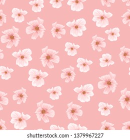 El cerezo de Sakura florece sin fisuras. Hermoso patrón de repetición floral rosa.