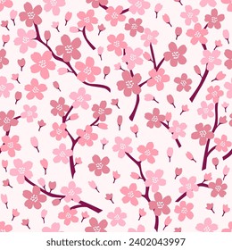 Sakura Cherry blossom seamless pattern