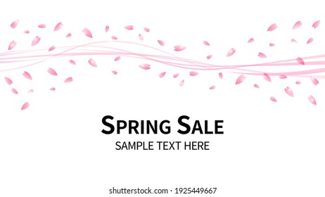 Sakura, Cherry blossoms, flowers, spring, curves vector illustration background material