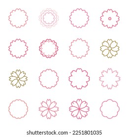 Sakura Cherry blossoms icon and frame set