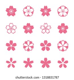 Sakura Cherry Blossoms Icon Set