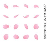 Sakura Cherry blossoms petals icon set