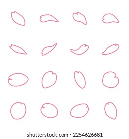 Sakura Cherry blossoms petals icon set