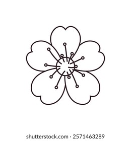 Sakura cherry flower bloom pink cute vector illustration
