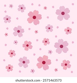 Sakura cherry flower bloom pink cute vector illustration