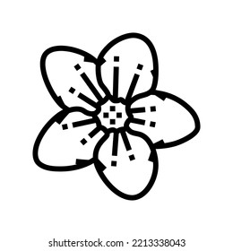 sakura cherry flower spring line icon vector. sakura cherry flower spring sign. isolated contour symbol black illustration