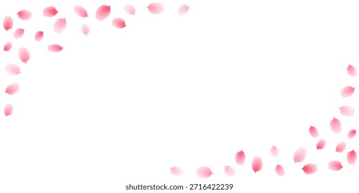 Cantos de pétalas de cereja Sakura, flores de damasco rosa caindo fundo vetor