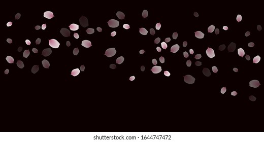 sakura cherry petals, pink apricot flowers falling. vector background