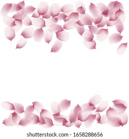 sakura cherry petals, pink apricot flowers falling. watercolor effect pink rose petals vector background, romantic, love, girly, woman, gentle backdrop