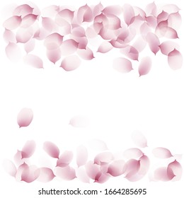 sakura cherry petals, pink apricot flowers falling. watercolor effect pink rose petals vector background, romantic, love, girly, woman, gentle backdrop