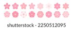Sakura, cherry, plum, apricot, peach, apple blossoms, flowers, floral design elements collection, clipart set, isolated on white. Flat style vector illustration. Spring promotion sale advertising