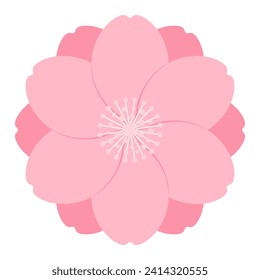 Sakura, cherry, plum, apricot, peach, apple blossom, flower, bloom, isolated. Floral design element, logo, icon. Flat style vector illustration. Spring promotion, seasonal sale, advertising