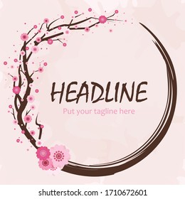 Sakura Circle Art - Vector