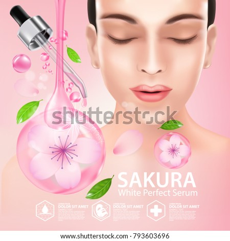 Sakura collagen solution Natural Skin Care Cosmetic.