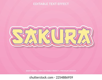 sakura editable text effect template 