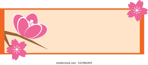 Sakura flat design for banner, pamphlet or text background with text 