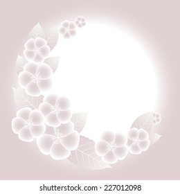Sakura floral gray background