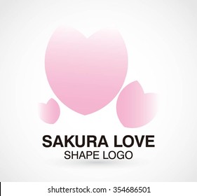 Sakura flower of beautiful tree abstract vector and logo design or template japanese nature business icon of company identity symbol concept