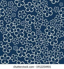 Sakura flower blossom seamless pattern vector. 
