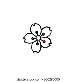 sakura flower doodle icon