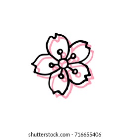 sakura flower doodle icon