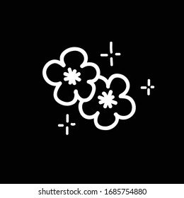 icono del doodle de flor sakura, ilustración vectorial
