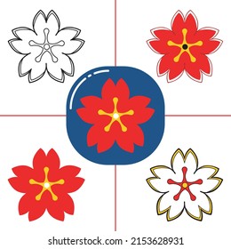 Flor de Sakura de diseño plano