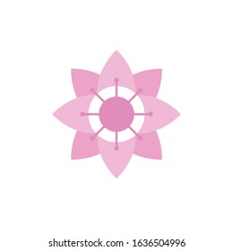 sakura flower flat icon, vector illustration