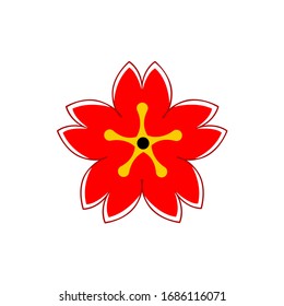 Sakura flower icon. Graphic element illustration with different style on white background. Vector Illustration. 