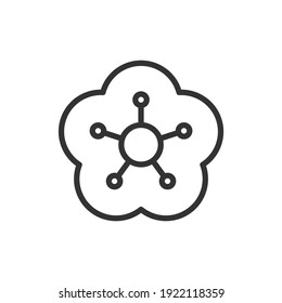 Sakura Flower icon line vector illustration