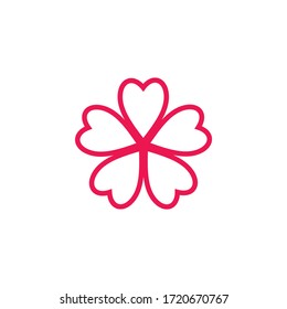 Sakura flower icon logo design vector template