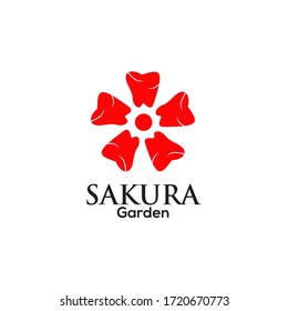 Sakura flower icon logo design vector template