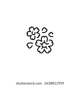 Sakura flower icon logo flat vector design