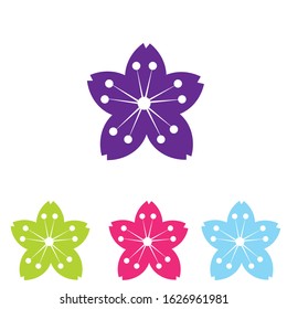 sakura flower icon logo vector 