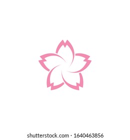 sakura flower icon logo vector template
