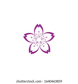 sakura flower icon logo vector template