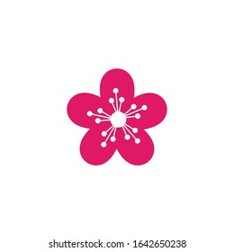 sakura flower icon logo vector template