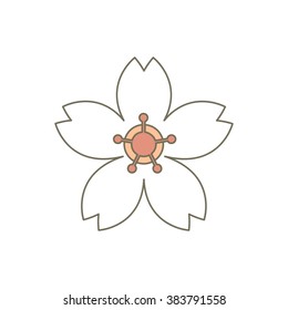 sakura flower icon. vector illustration