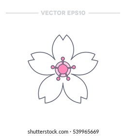 sakura flower icon. vector illustration