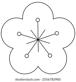 Sakura flower line icon logo vector illustration. Simple black thin line sakura flower icon