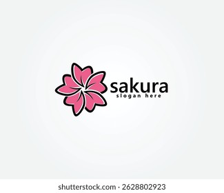 sakura flower logo, creative sakura abstract logo design inspiration