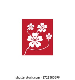 Sakura flower logo design vector illustration template