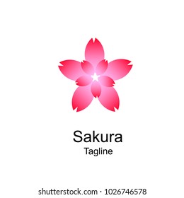 sakura flower logo icon. vector illustration